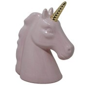 Wholesale - 7x4.5x9 Pink Unicorn with Gold Horn Ceramic Decor C/P 12